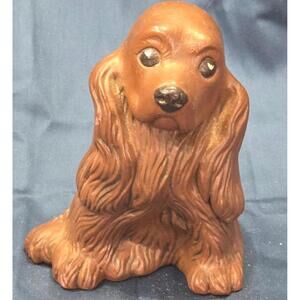 Vintage Cocker Spaniel Ceramic Brown Dog Figurine
